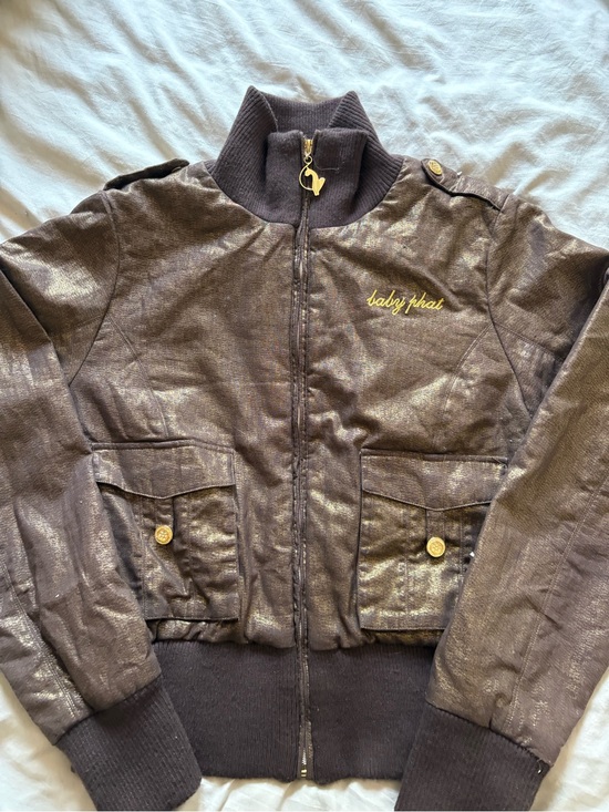 Baby Phat Jackets & Blazers - Y2K Baby Phat Metallic Brown Bomber Jacket